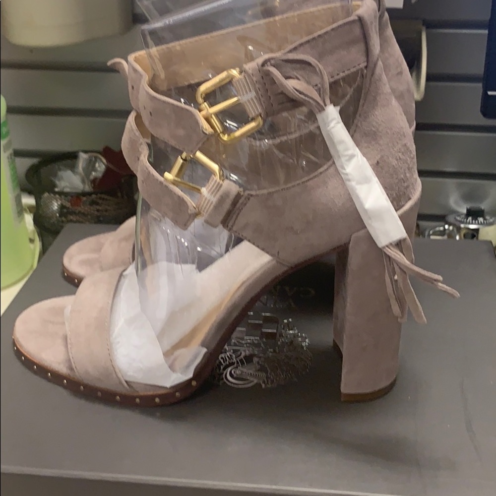 Vince Camuto Taupe Block Heels